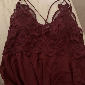 Burgundy bralette top dress